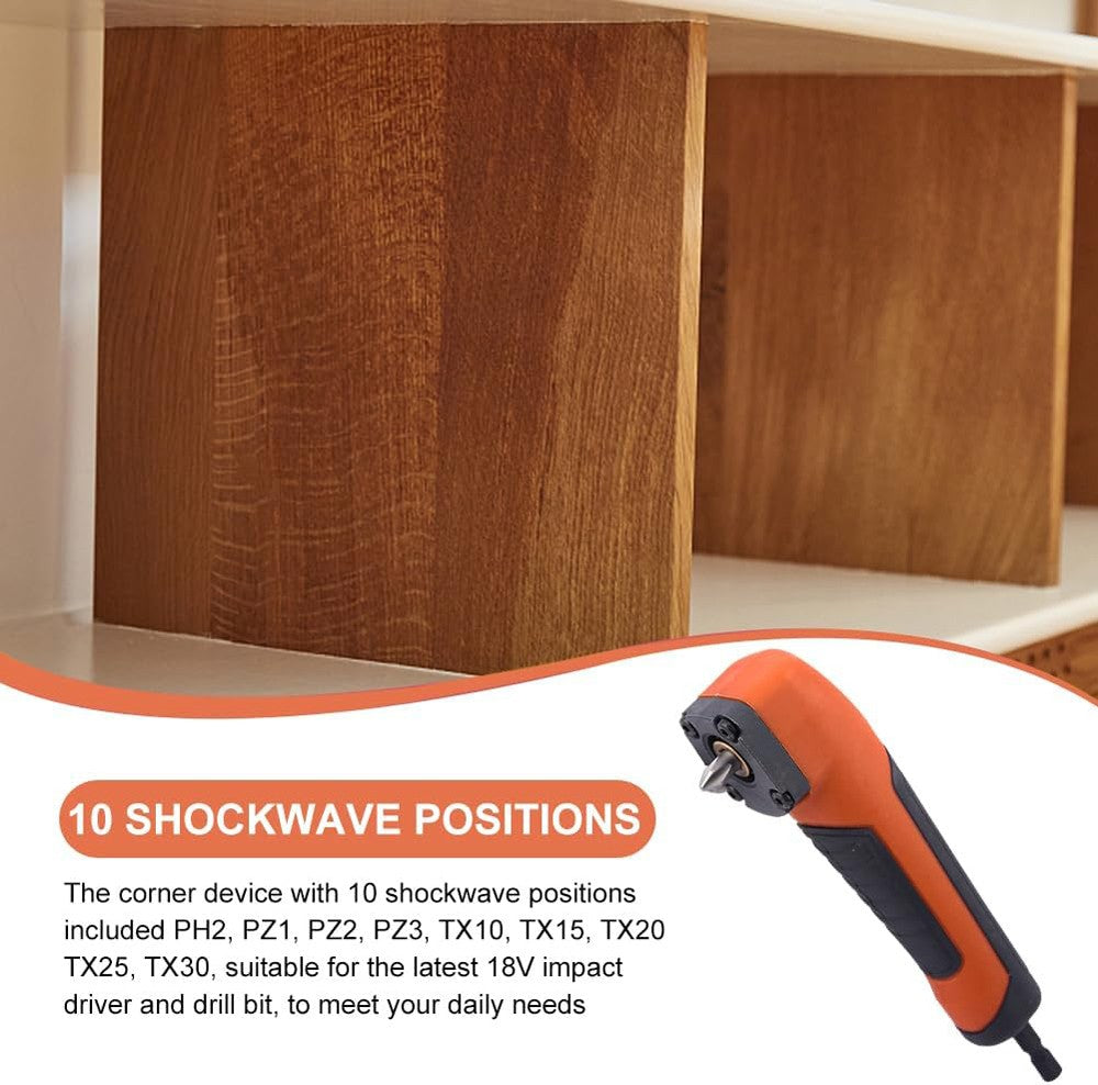 Multifunctional Electric Corner Screwdriver High Torque 90 ° Right Angle Screwdriver Manual Tool Drill Bit Corner Adapter