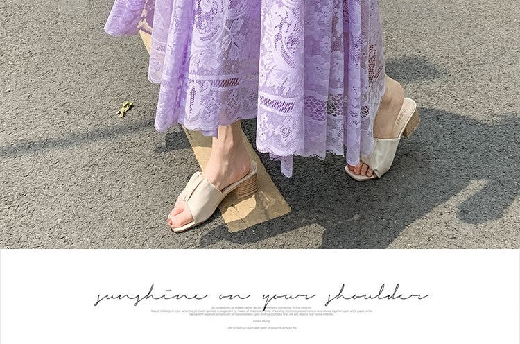 Plus Size plus Size Lace Hollow out f Skirt mid Waist Long Sle Fairy Skirt A-Line Umbrella Skirt Trendy Women's Clothing