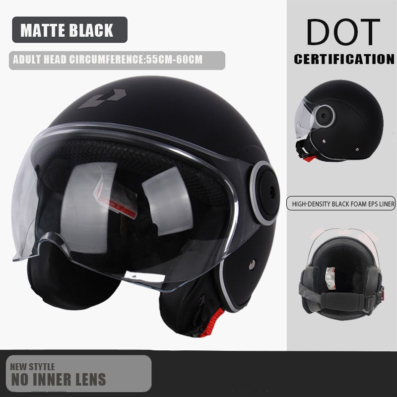 DOT certification Protective helmet Dual Lens Vintage Helmets Four Seasons Racing Half Helmet