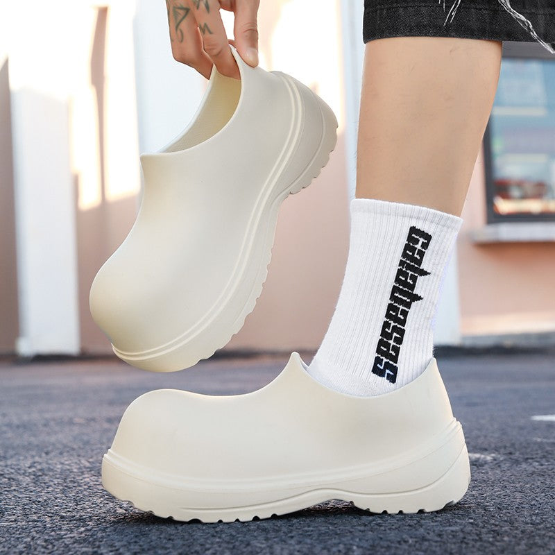 EVA new slip-on chef shoes men and women general casual big head shoes lightweight thick soles all wear rain shoes