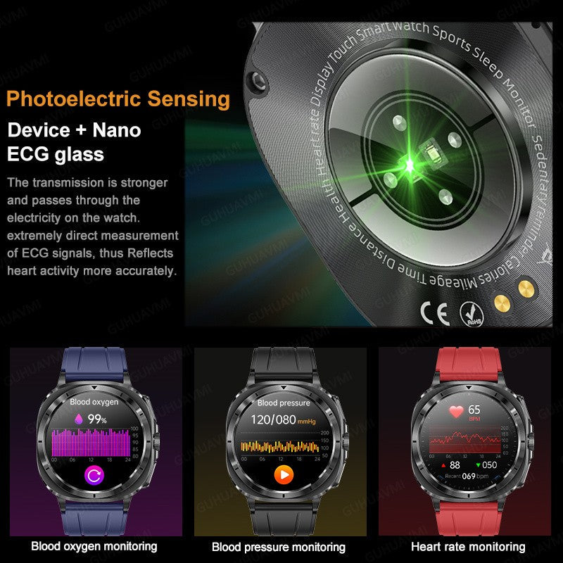 New Health Watch Uric Acid Blood Pressure Blood oxygen Body Analysis Body Fat SmartWatch ECG+PPG Bluetooth call Clock Women Men