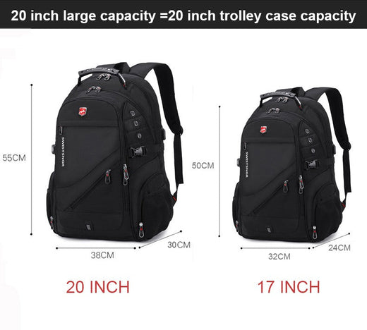 2025 New Waterproof Man Backpack Fit 17inch Laptop USB Charging Backpack Women Oxford Travel Male Bag Vintage School Bag Mochila