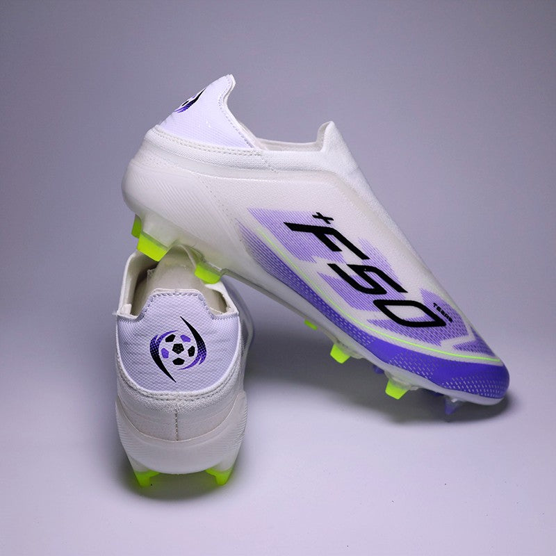 SLIP-ON Mens Soccer Shoes Non-Slip Turf Soccer Cleats for Youth Without-Lace TF/FG Training Football Boots Chuteira Campo 35-45