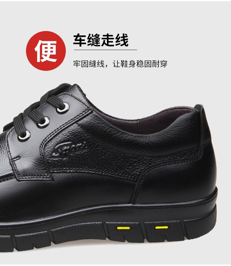 Hot Sale Men Genuine Leather Casual Shoes Soft Sole Lace-up Luxury Brand Middle-aged Old Man Dad Lightweight Loafers Shoes