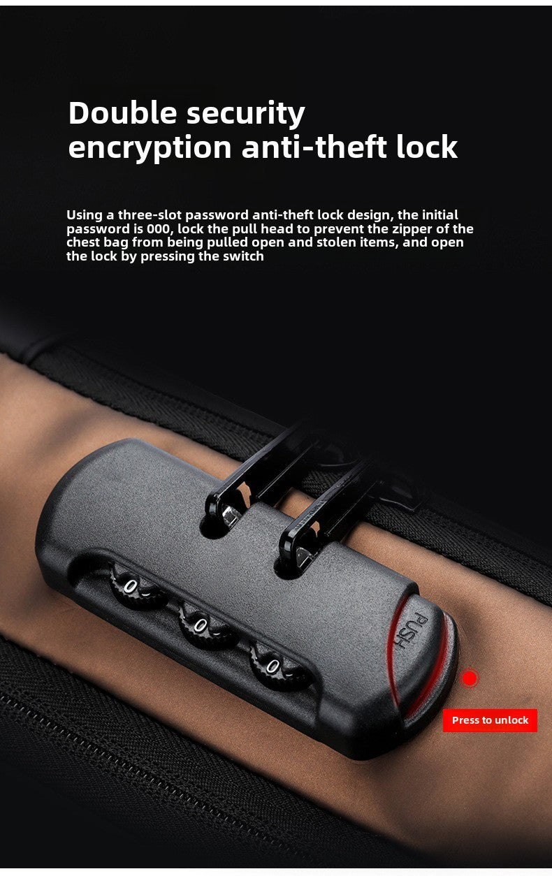 Men Anti Theft Chest Bag Shoulder Bags USB Charging Crossbody Package School Short Trip Messengers Bags Men's Oxford Sling Pack