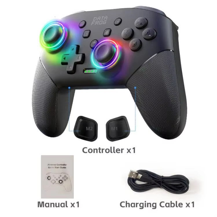 DATA FROG Wireless Pro Game Controller Bluetooth Gamepad With 1000mAh Battery Programmable Turbo Function For Nintendo Switch Sw