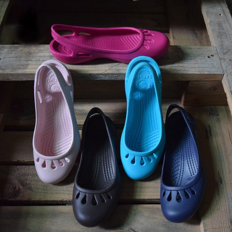 Certified Satihu Summer New Lightweight Anti Slip Hole Shoes Clog For Women's Flat Bottom Sandals Nurse Outdoor Beach Jelly