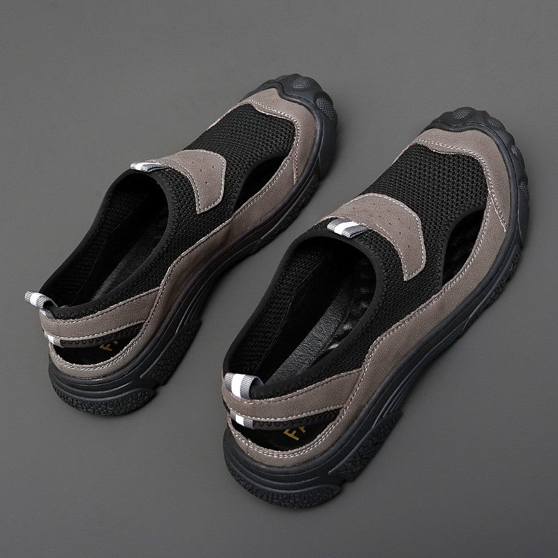 Outdoor Trendy Sandals Summer Mesh Hollow Casual Outerwear Shoes Men's Breathable Sports Shoes Beach Sandals New