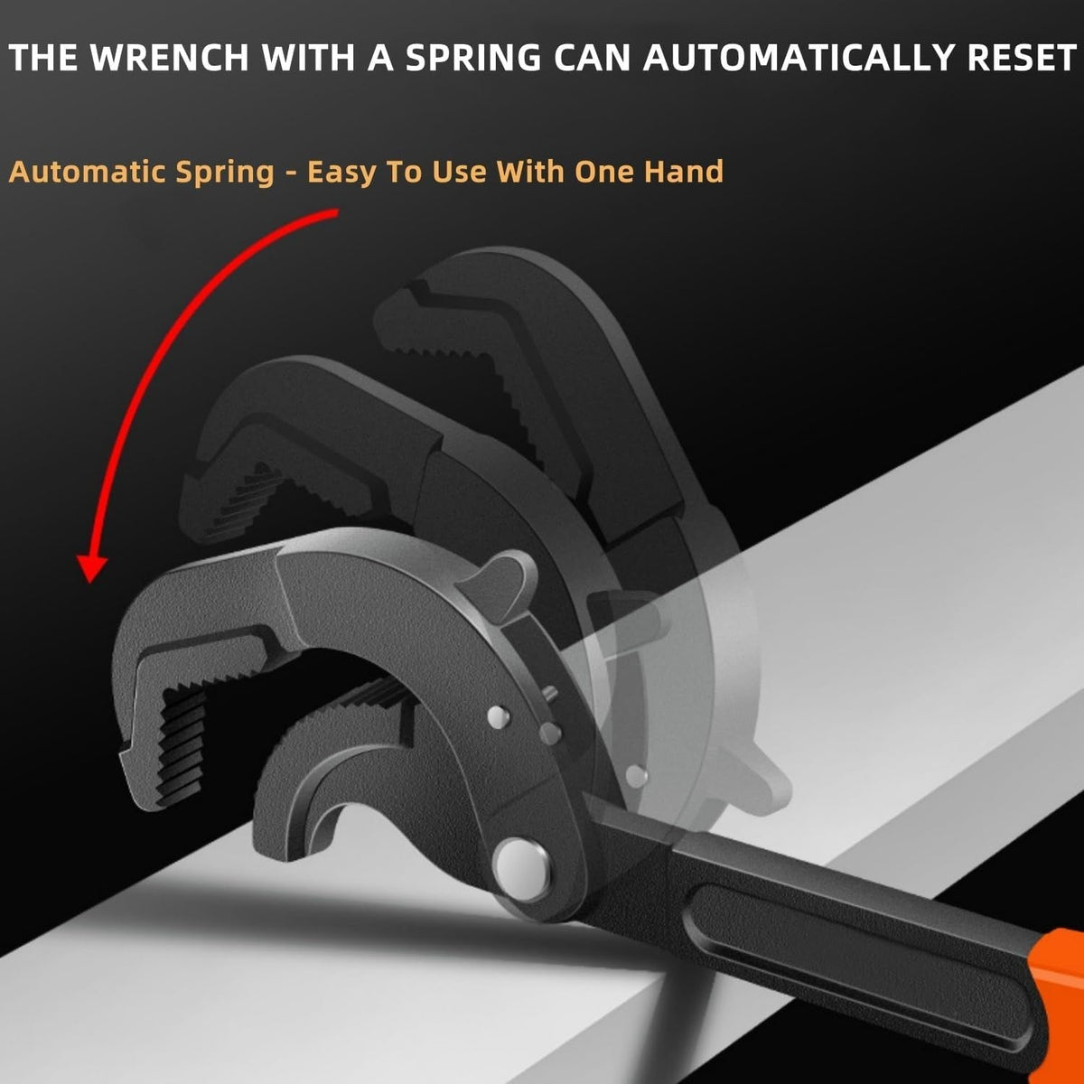 Quick Power Grip Pipe Wrench for Repair and Home Maintenance, 2Pcs Multi-Functional Universal Wrench Set Self Adjusting Spanner