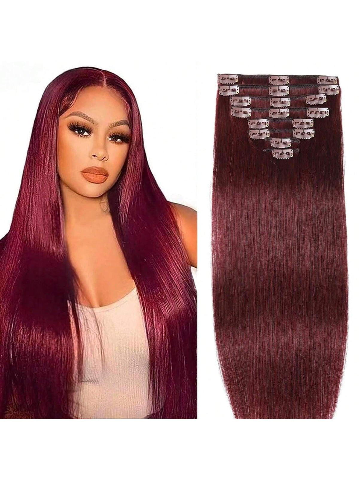 Clip In Hair Extensions Real Human Hair Blonde Clip In Extensions 8pcs Double Weft Hair Extensions End Human Hair #613