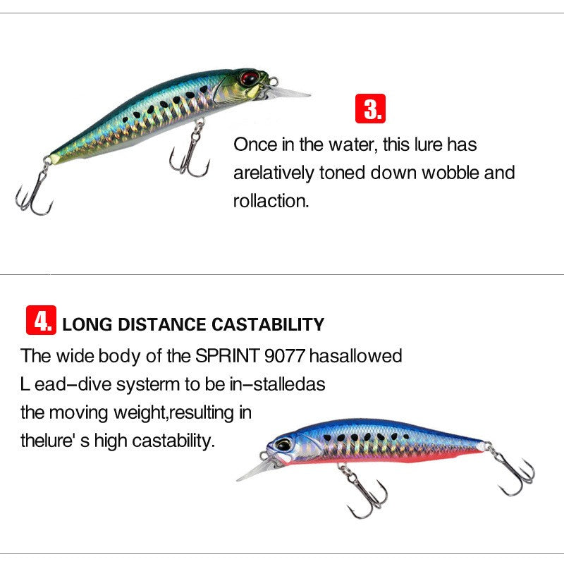 77mm 63mm Minnow Fishing Lure Wobbler Rozante 77SP Long Cast Hover Swaying Lure Jerkbait Artificial Bait Culter Alburnus Bait