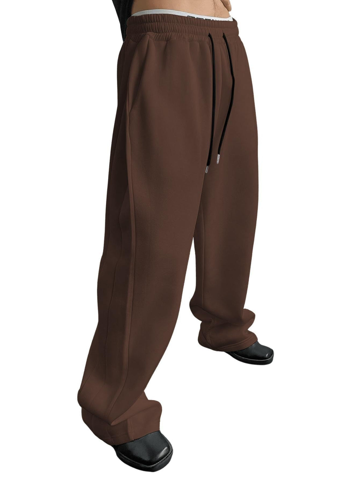 2025 wide leg sweatpants men's sweatpants waist drawstring straight leg loose pants straight leg sports pants