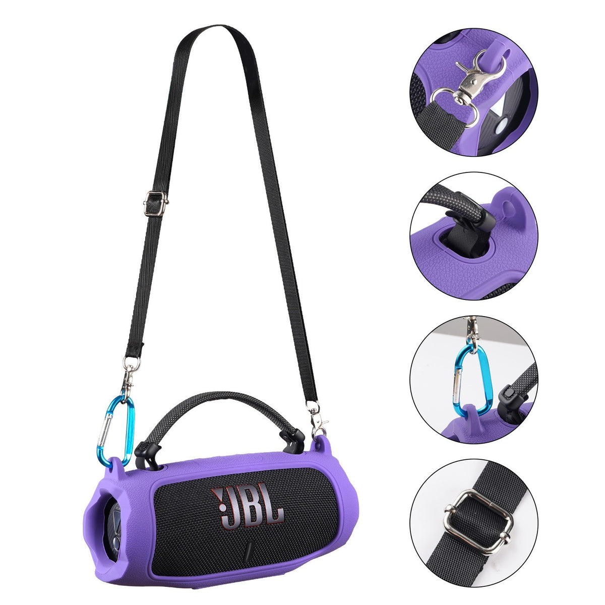 Portable Bluetooth Speaker Carry Silicone Case,Soft Protective Sleeve Cover with Shoulder Strap for JBL Charge 6 Speaker