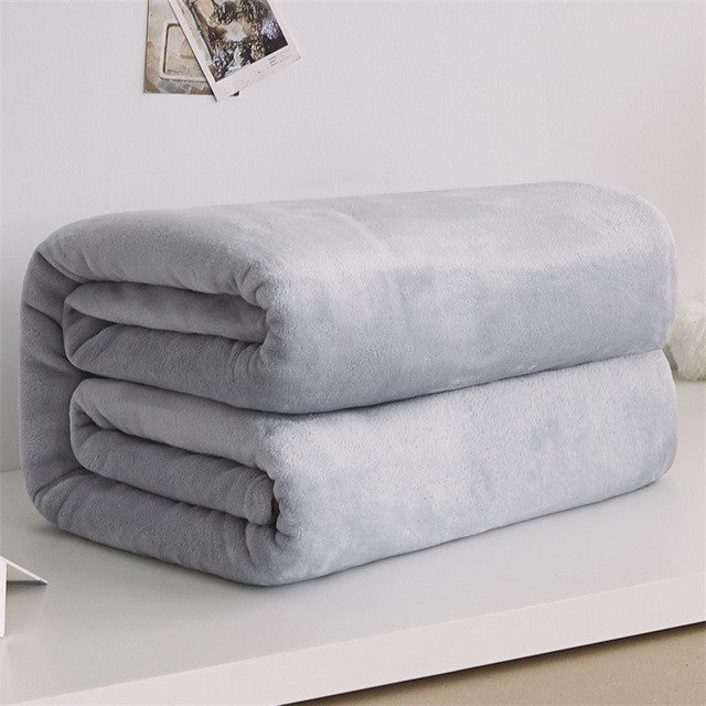 Spring Winter Winter Flannel Blanket Fluffy Warm Soft Sofa Cover Bedspread Solid Blue Black Coral Fleece Plush Blankets For Beds