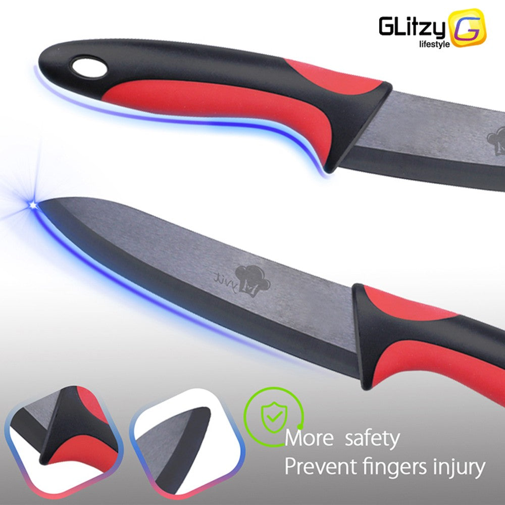 Kitchen Chef Knife Rustproof Fruit Paring Knife Ceramic Knife Household Utility Vegetable Slicing Knives Sharp Black Blades Cook
