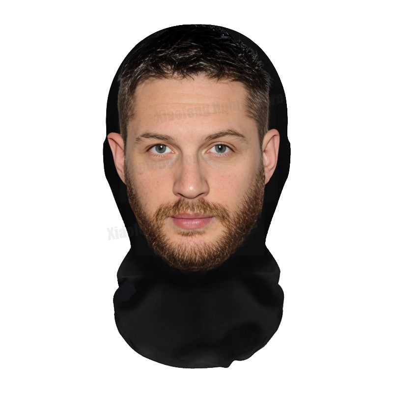 Fashion Mask for 2026 Halloween Cosplay Headwear Hip Hop Hood Hat Headgear 3D Celebrity Face Mask Elastic Mesh