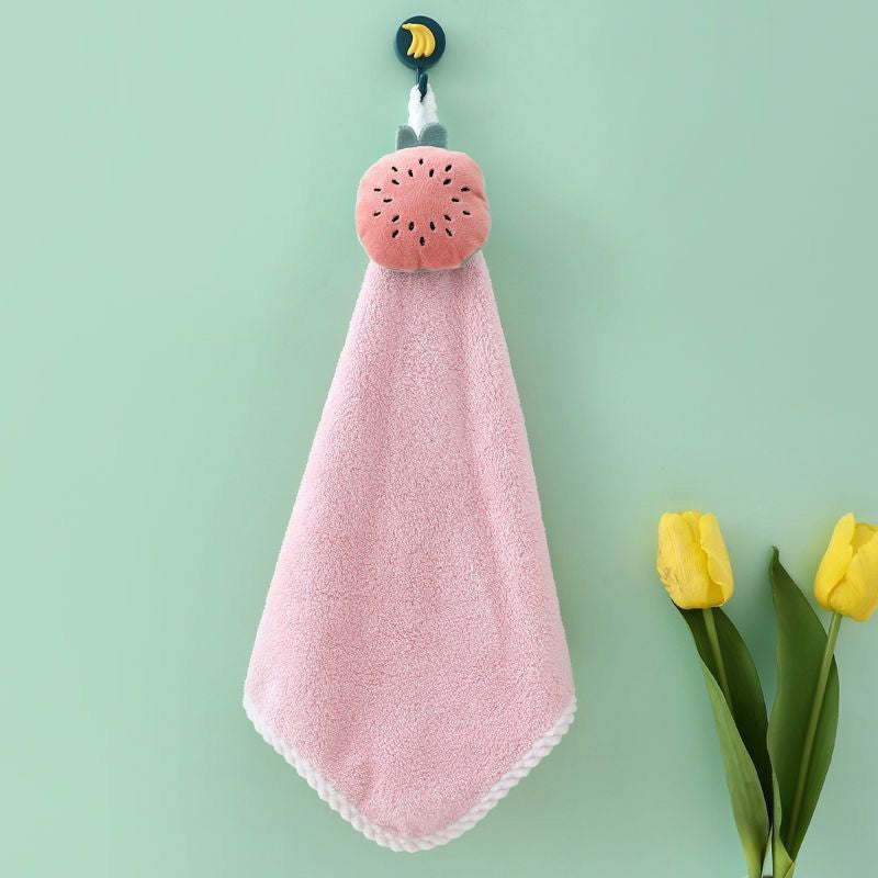 Coral Fleece Hangable Thicken Towel CartoonTowel Cute Absorbent Hand Towels Cleaning Cloth Rag Handkerchief
