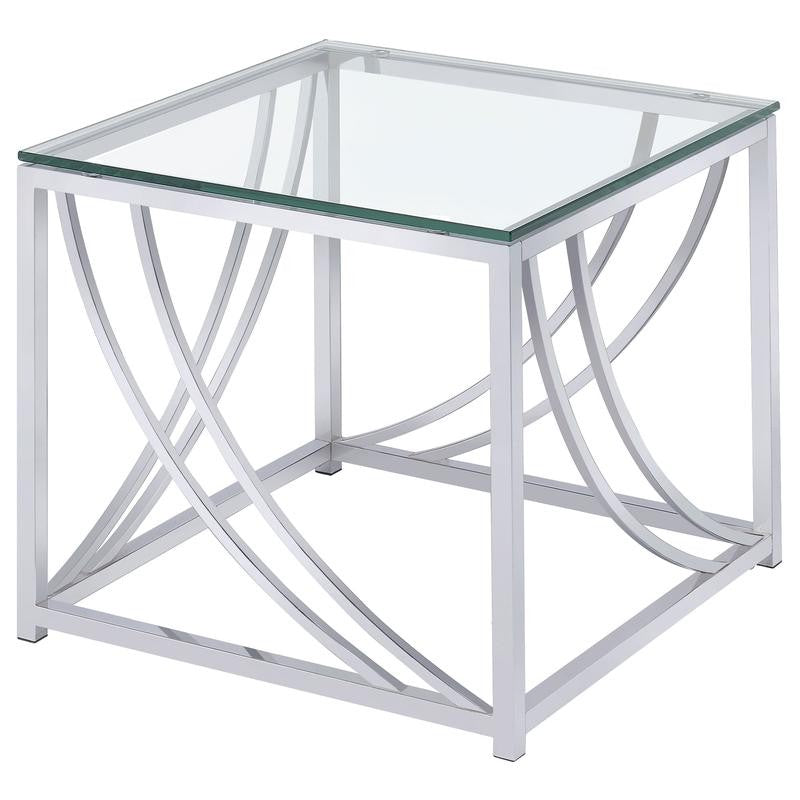Square Glass Top End Table