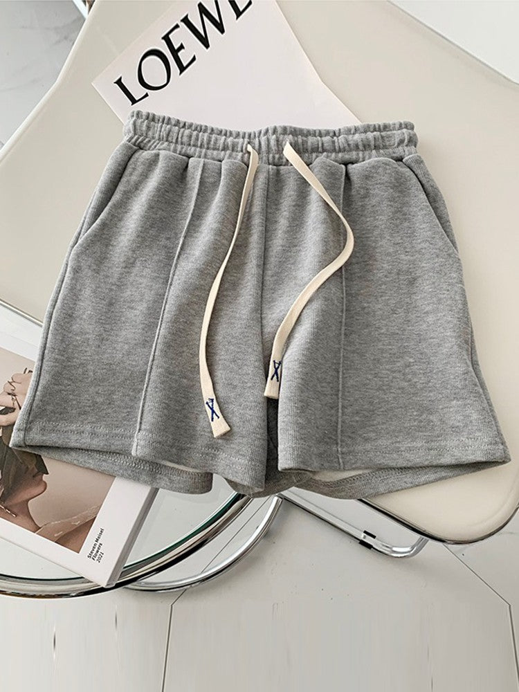 AOSSVIAO 2025 Summer Shorts Women Elasticity Lovely Girls Korean Style Sweet Students Harajuku Simple Pure Gray Trousers Female