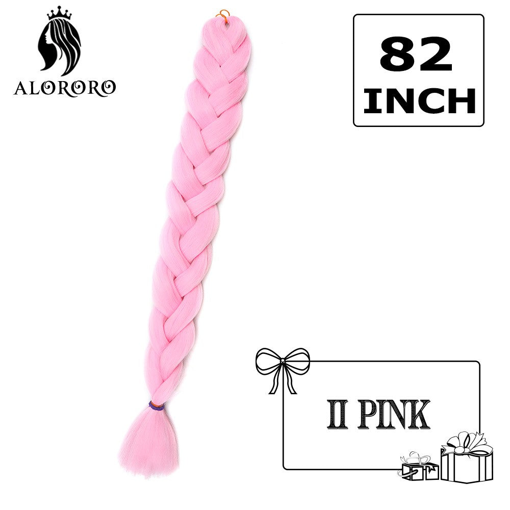 Alororo Synthetic Jumbo Braid Hair 82 Inch African Fake Hair High Temperature Fiber Puple Red Braiding Hair Extensions for Women