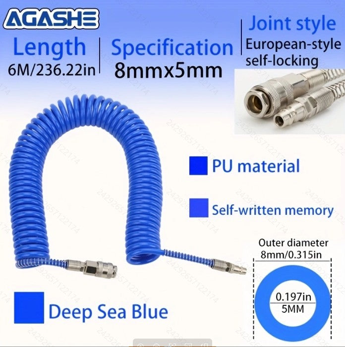 AGASHE pneumatic hoses, efficient PU spring tubes for tools, high-voltage spirals, home us
