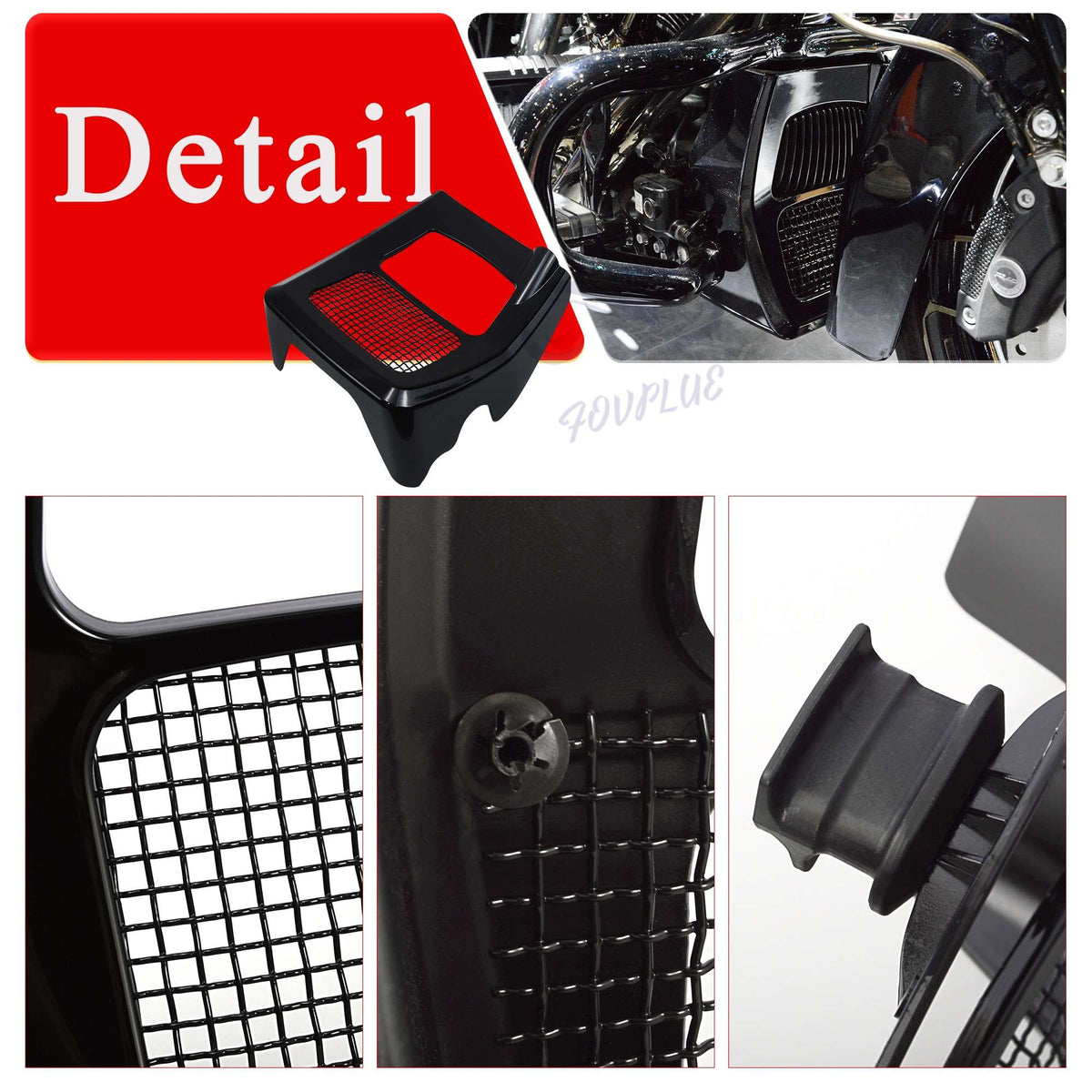 Motorcycle Fairing Front Spoilers Radiator Chin Cover For Harley Road King Electra Street Glide FLHR FLTRX 17-2025 Glossy Black