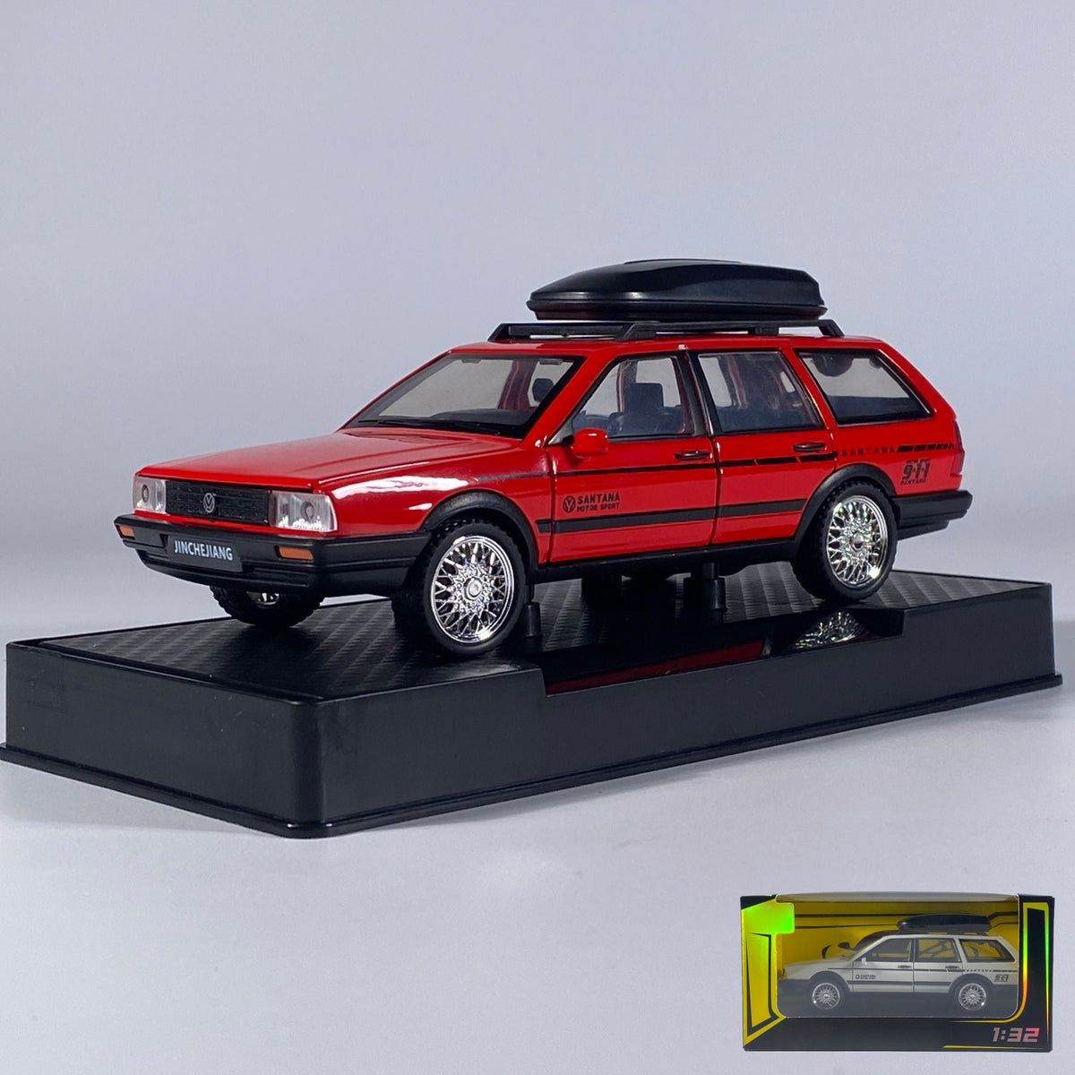1:32 Scale VolksWagenwerk Santana Wagon Alloy Diecast Model Decorative Trendy Ornaments For Friend Gift Sound And Light Toys