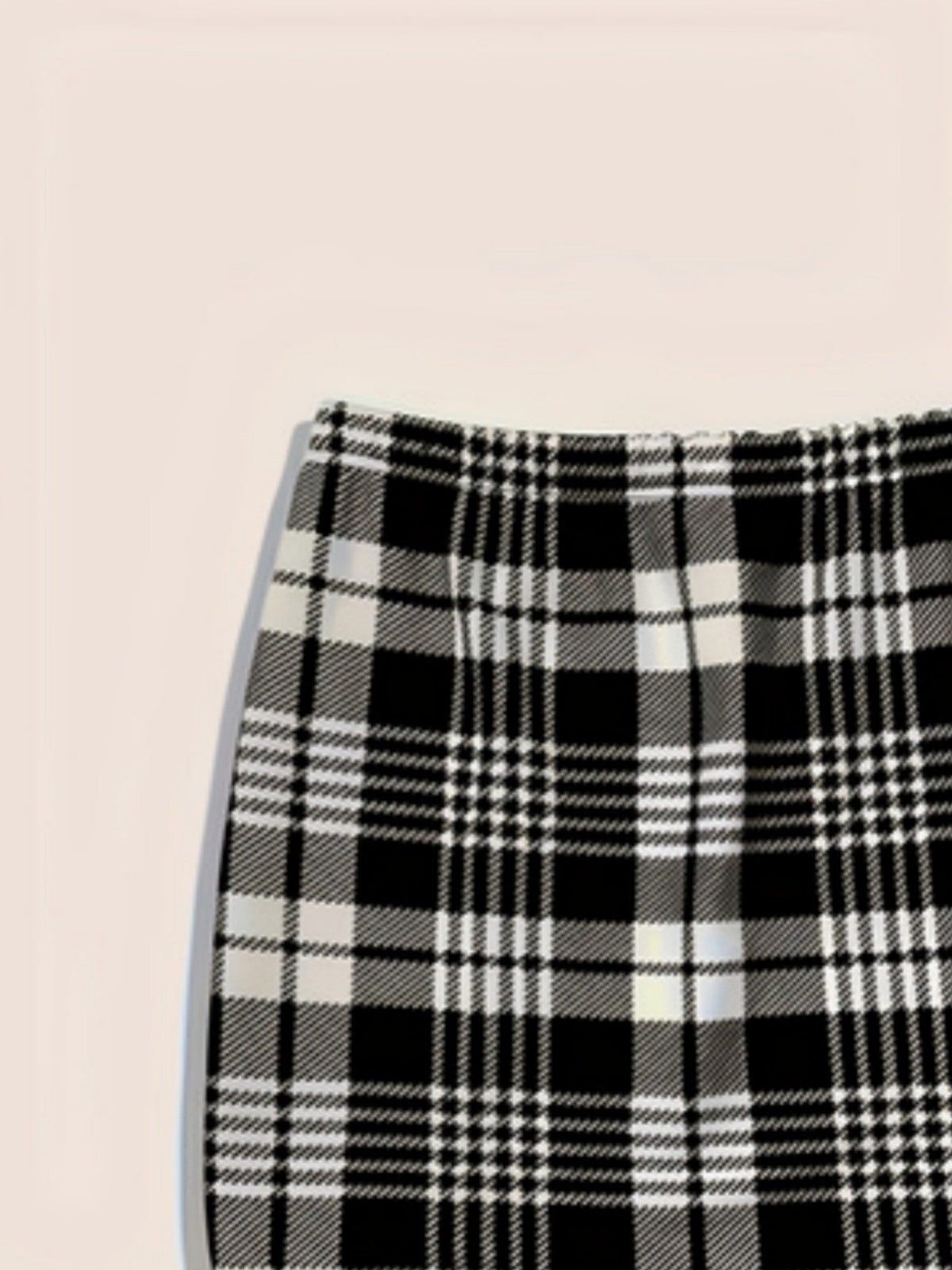 Women's fashionable new checked casual versatile women's large-sized mid-length skirt, two-piece set