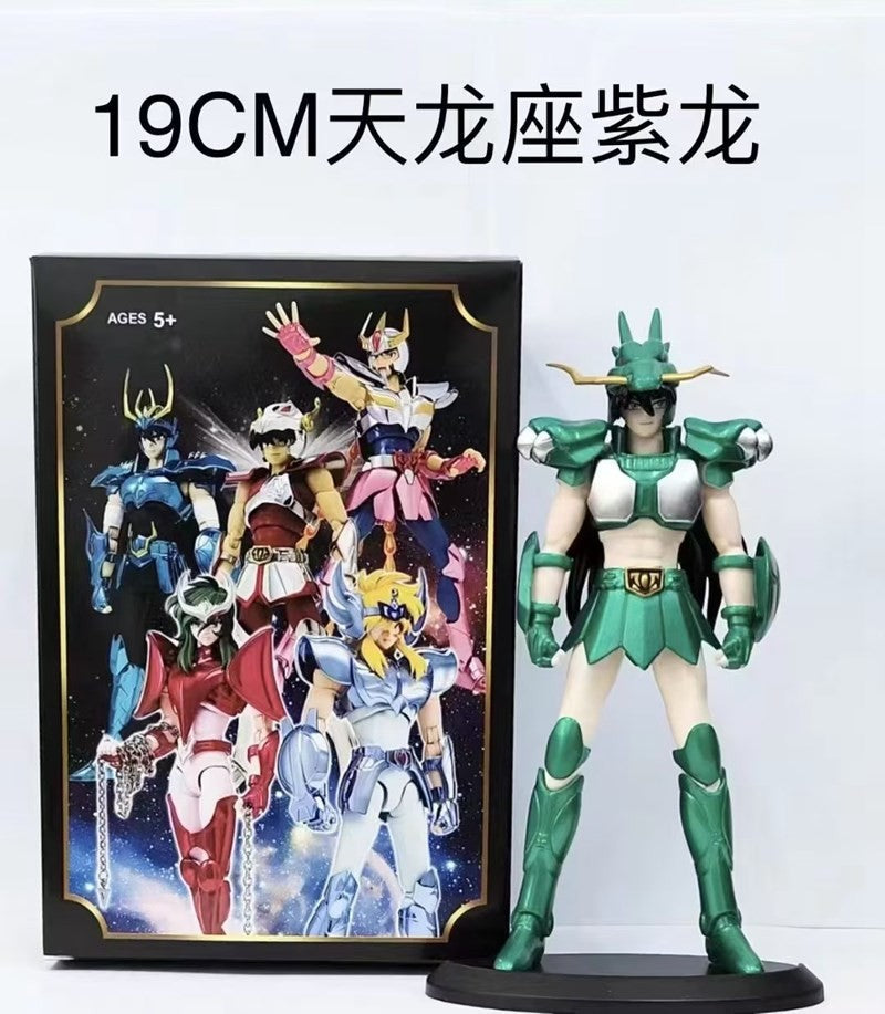 Japanese Anime Saint Seiya Figure Phoenix Ikki Hyoga Seiya Shiryu Standing Figure Toy PVC Box Figure Collection Decoration 19cm