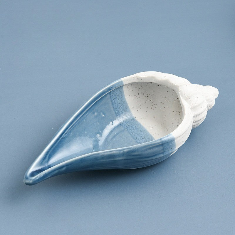 Mediterranean Ceramic Shell Ornaments Living Room Decorations Ocean Jewelry Box Multi-Functional Storage Accessories