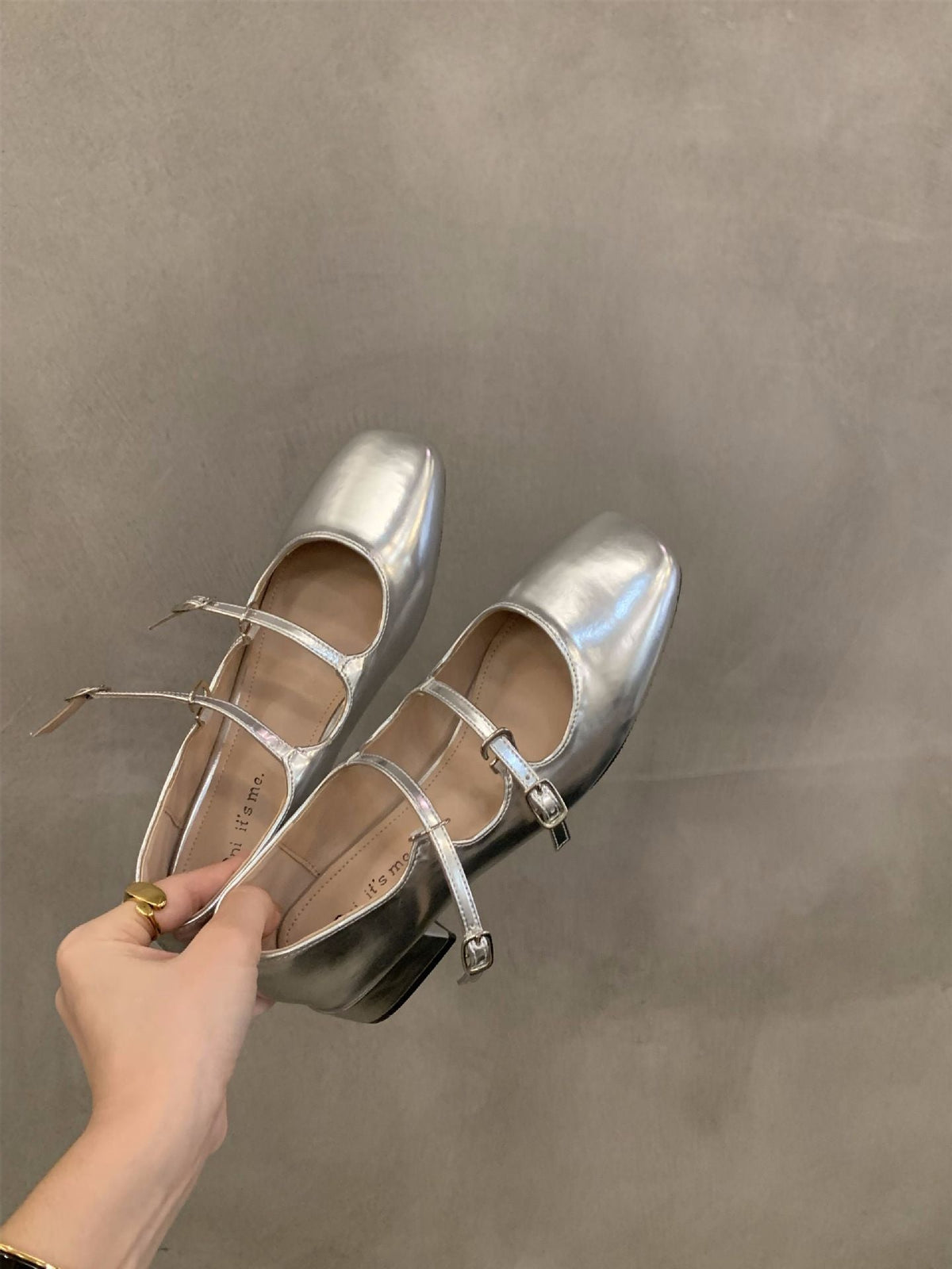 Mary Jane Shoes for Women Retro Medium Heel Women's Single Shoes Fashion Gloss Soft Comfort Ballet Shoes Zapatos De Mujer