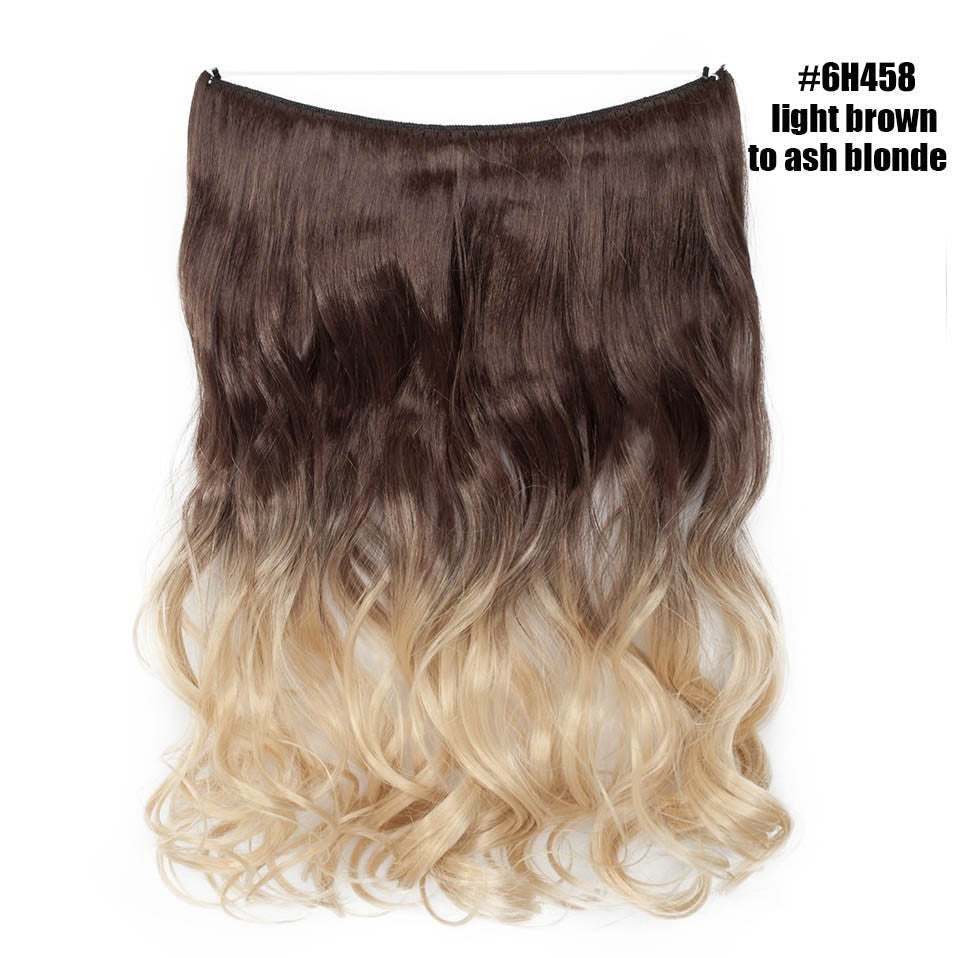 BENEHAIR Synthetic Invisible Wire No Clips In Hair Extensions Secret Fish Line Hairpieces Hair Extensions Fake Hair For Women