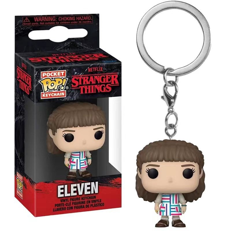 Funko POP NEW Arrive Keychain ELEVEN Demogorgon DUSTIN Barb Steve Robin Keychain Toy Vinyl Figure Model Kid Toys