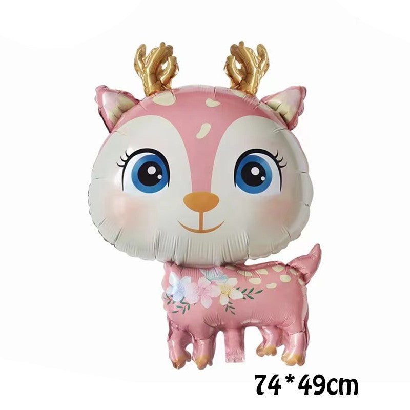 Cute Cartoon Animals Fox Deer Foil Balloons Forest Animals Theme Baby Shower Birthday Party Decoration Supplies