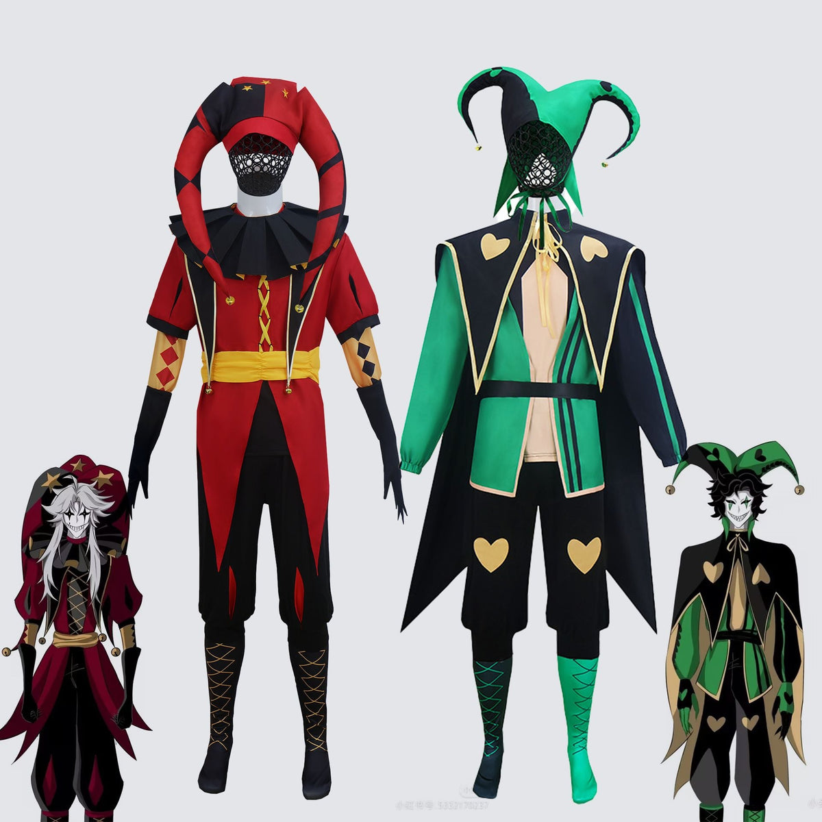 Hot The Freak Circus Pierrot Jester Harlequin Cosplay Costume Adult Clown Top Pant Joker Uniform Halloween Costume Carnival