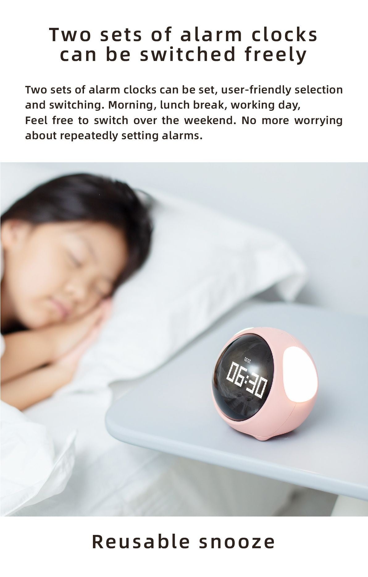Child Alarm clock Digital Emotion Table Clock WIth Light Cute Cartoon Alarm Clock For Kids