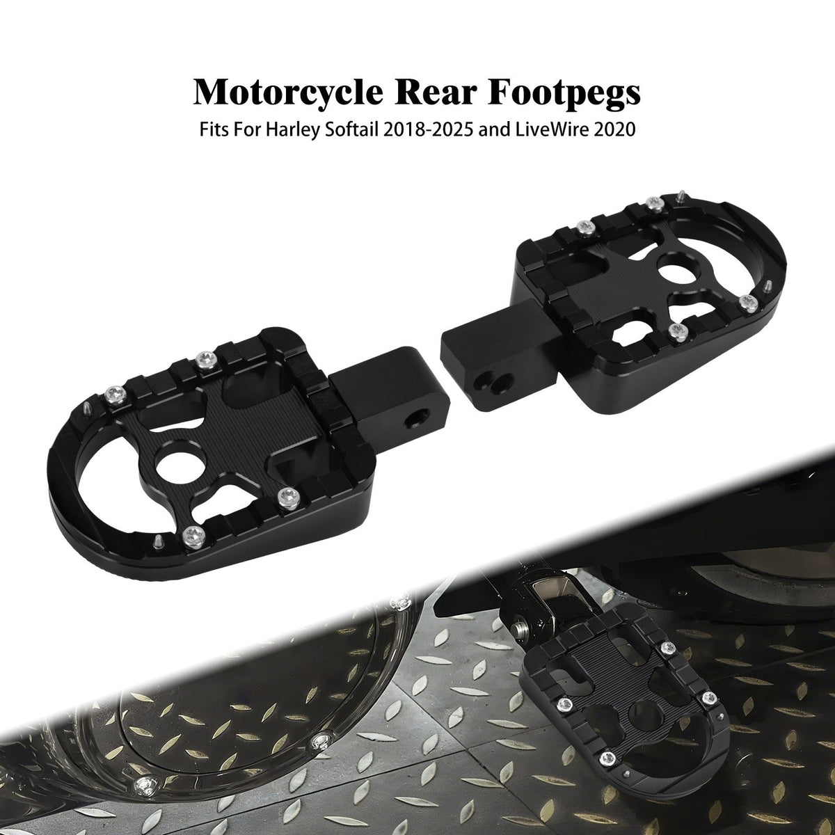 Motorcycle Footpegs Passenger Footrest Foot Pegs For Harley Softail Breakout Fat Bob Fat Boy Low Rider S Street Bob 2018-2025