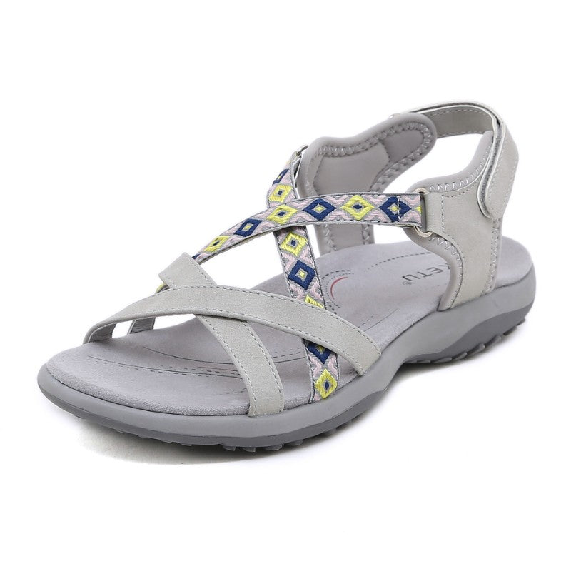 Comfortable Wear-Resistant Flat Shoes New Versatile Fashionable Women's Light And Comfortable Sandals Breathable Ethnic Style