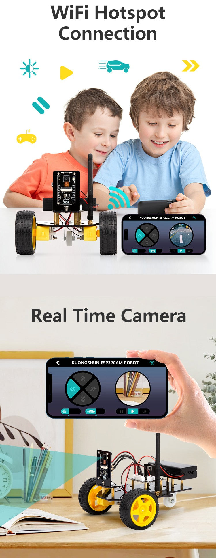 ESP32 Smart Robot Car Kit Remote Control Car for Arduino Programming Project STEM Education Science Coding Kit