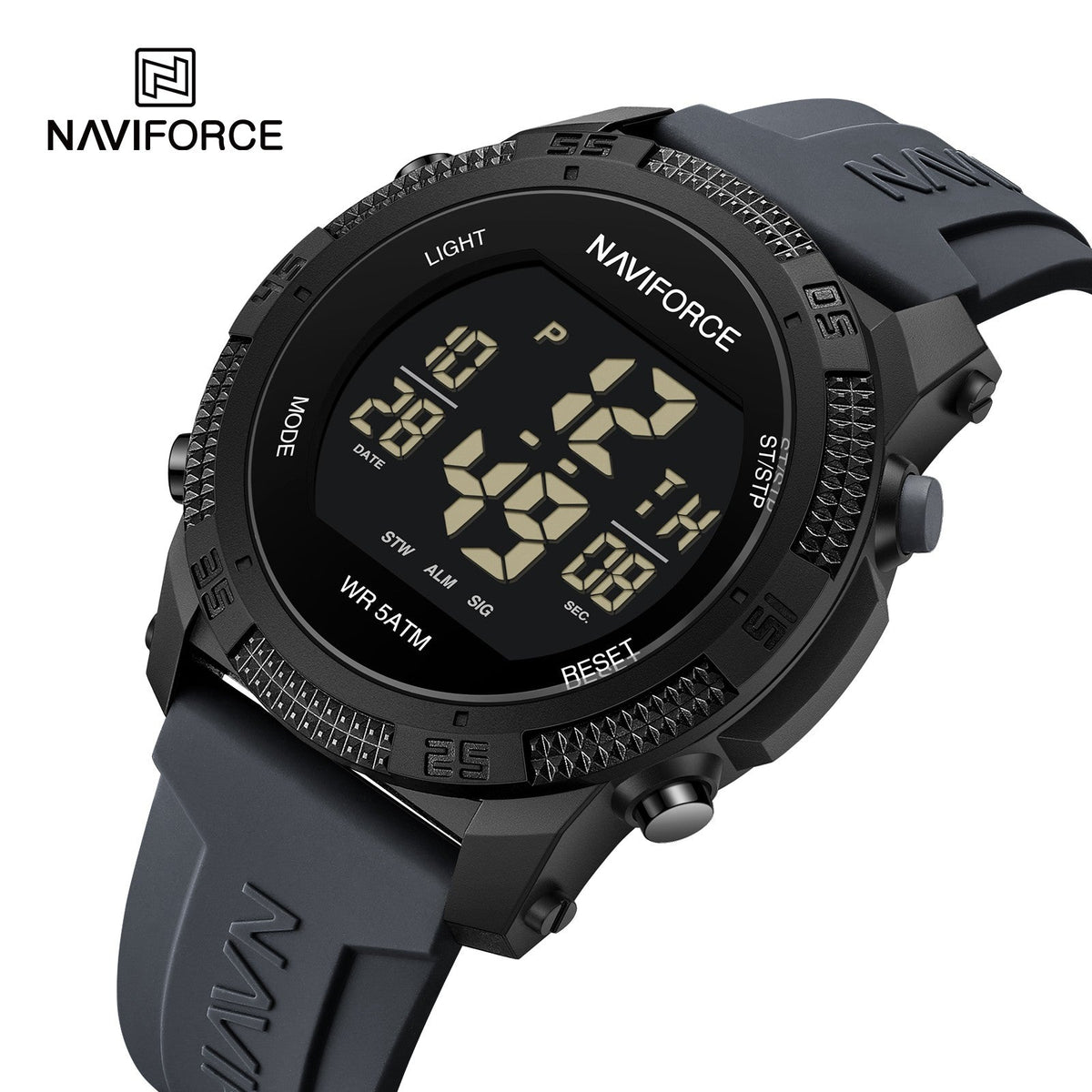 NAVIFORCE Brand Original Men Fashion Watch Water Resistant Personality Wristwatches Luxury Silicone Strap Electronic Clock 2024