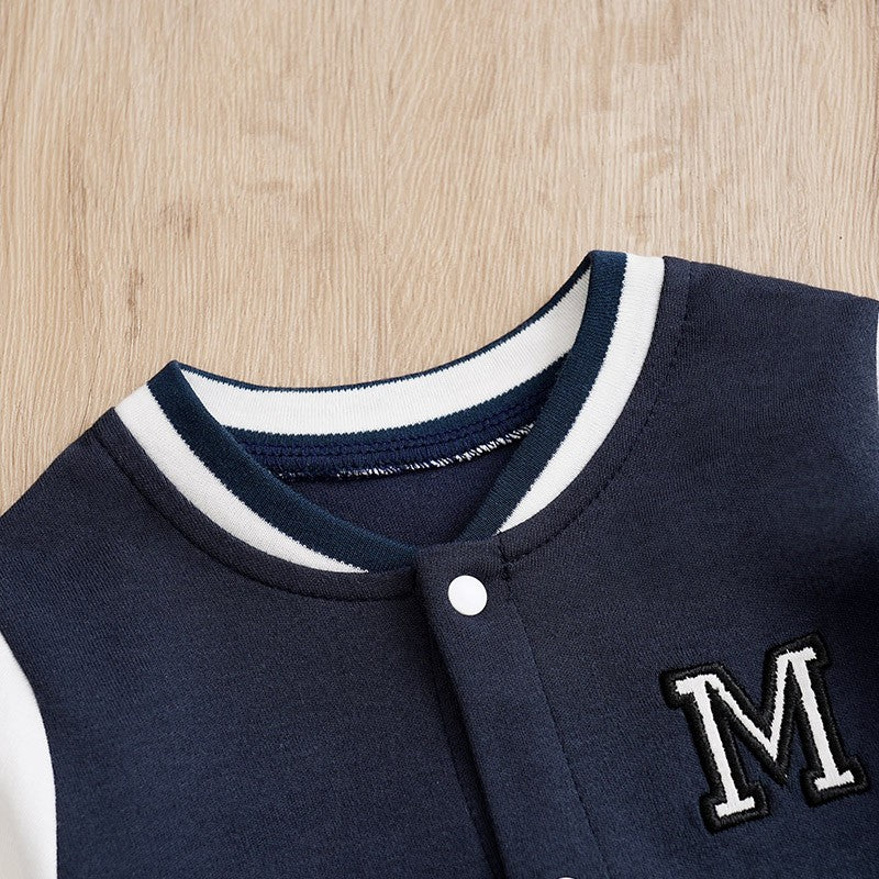 Jumpsuit Newborn Baby Baseball uniform Spring and Autumn 0-18 months Boys Cotton Baby Onesie Clothes Romper Embroidery Preschool