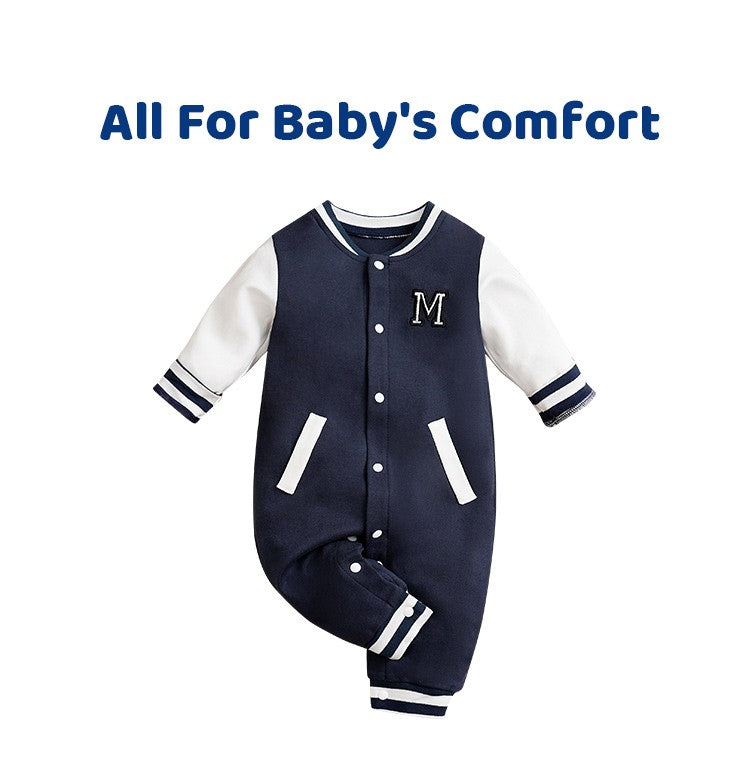 Jumpsuit Newborn Baby Baseball uniform Spring and Autumn 0-18 months Boys Cotton Baby Onesie Clothes Romper Embroidery Preschool