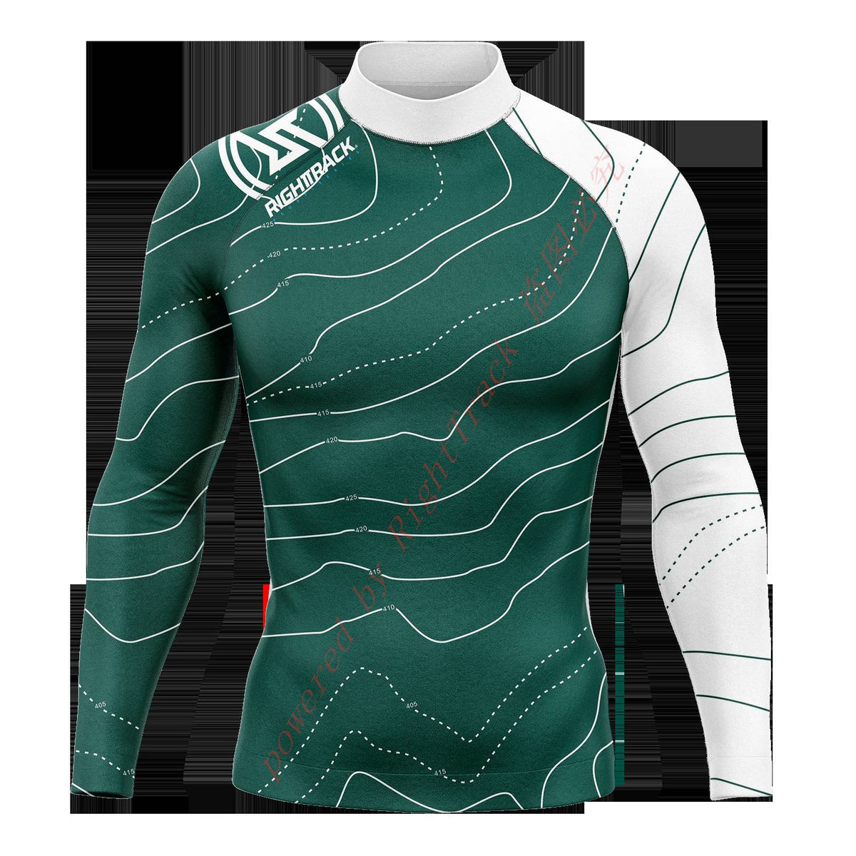 Hot Men's Surfing Shirt Nautical Diary Lycra Rashguard RIGHTTRACK For Surf Sportswear Beach UV Swimwear UPF50+ Clothes
