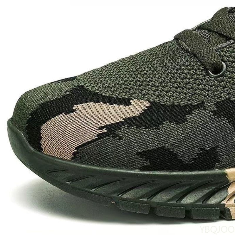 Mesh Camouflage Sports Shoes Men's Durable Casual Shoes Men's Anti Slip Tennis Outdoor Hiking Lightweight Flat Shoes Sneakers