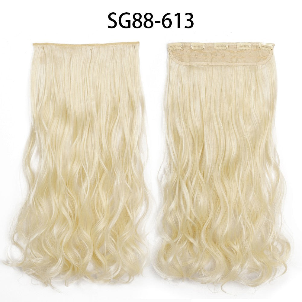 Synthetic Long Straight 5 Clip In Hair Extensions 22’‘ High Resistant Temperature Fiber Black Brown Blonde Hairpiece