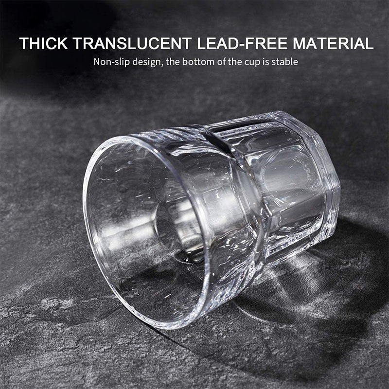 HeY LiLac 4Pcs Whiskey Glasses Clear Classic Everyday Drinking Glasses Water Glass Cups Cocktail Glass Whiskey Shot Glasses Set