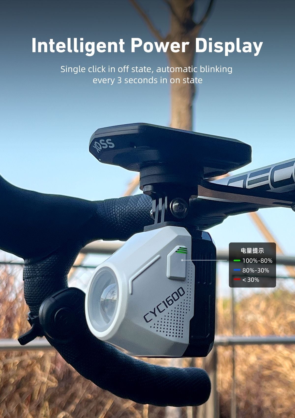 CYCLAMI Hanging Bike Headlight GoPro Ultra Bright Wireless Remote Front Lamp MTB Road High Brightness White CYC 1600 Lumen Light