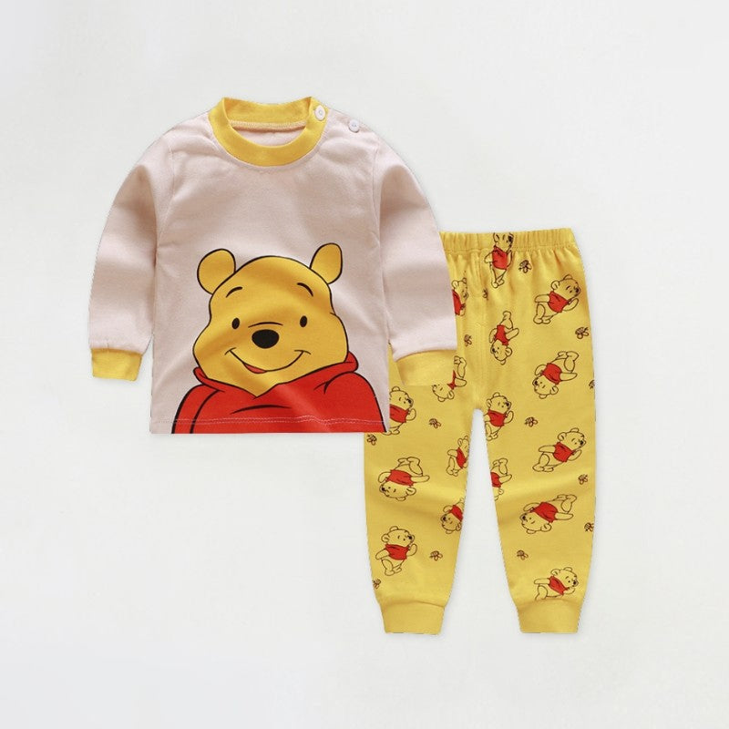 Disney Mickey Print Baby Boys Underwear Set Autumn Kids Home Clothes Suit Casual Cartoon Long Sleeve Tops + Pants Children's Pjs