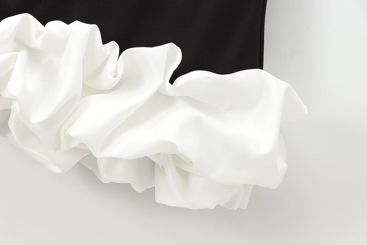 TFMLN Fashion Women Ruffle Pleated Dress Slim O-neck Sleeveless Backless Dresses Female 2025 Party Club Lady Vestidos