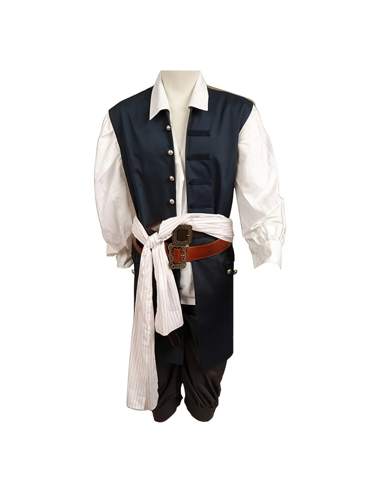 Movie Pirates Of The Caribbean Cosplay Costume Jack Sparrow Cosplay Full Set CostumeFor Men Adult